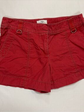 LOFT Red Cotton Utility Shorts